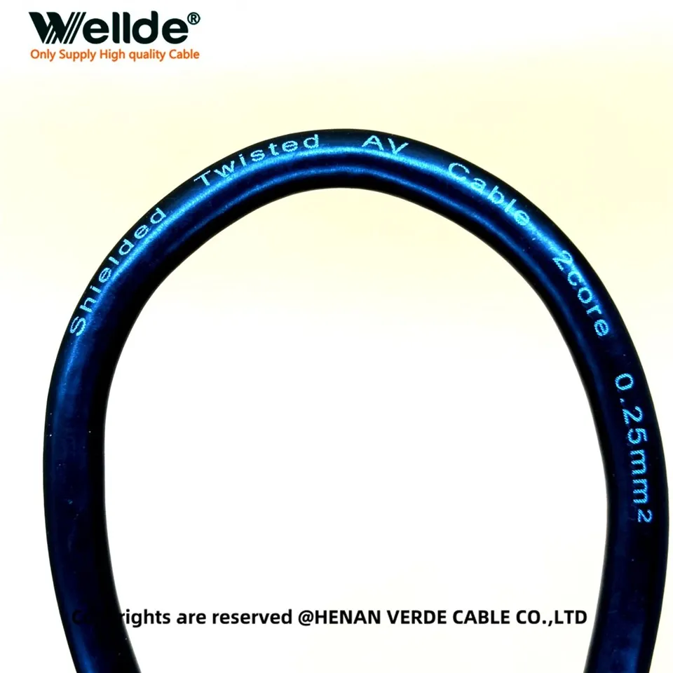 2 Core 23 AWG Shielded Twisted AV Cable