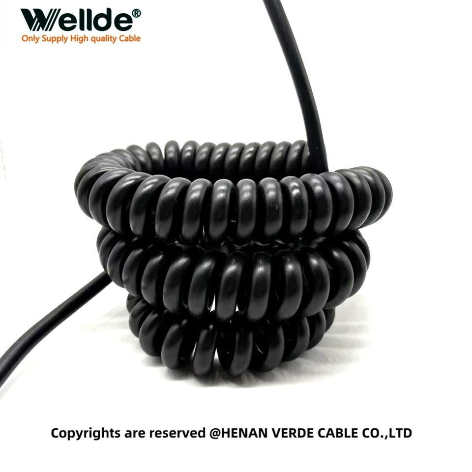4 Core 0.75mm² Spiral Cable for Robotics and Automation
