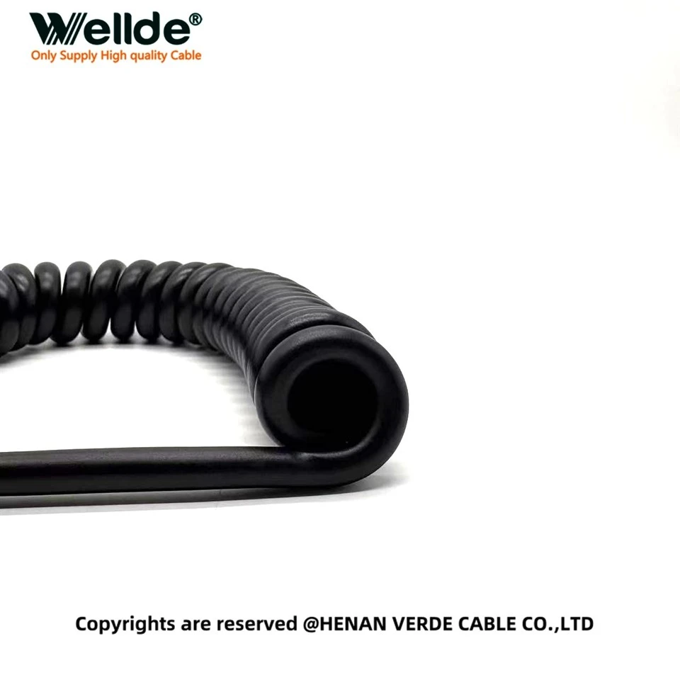 4x0.75mm² Coiled Signal Cable for Industrial Machines