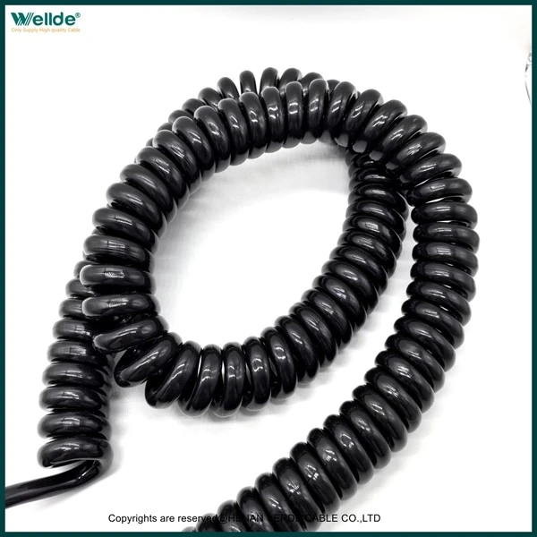 5 Core 1.0mm PUR Spiral Cable high quality