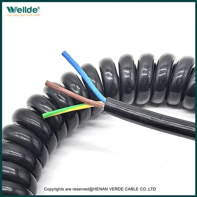 3 Core 1.0mm² Black Spiral Cable