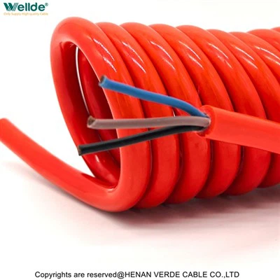 3 Core Red Spiral Cable