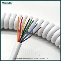 8 Core 1 mm White Spiral Cable