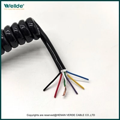 Oil Resistant And Wear-resistant Industrial 7-core PUR Spiral Cable