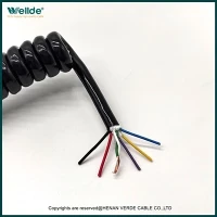 Oil Resistant And Wear-resistant Industrial 7-core PUR Spiral Cable