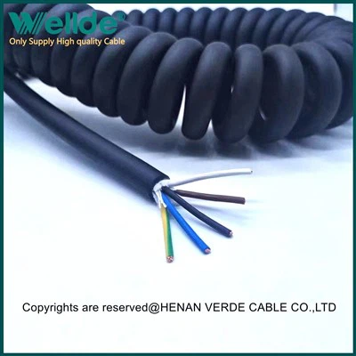 PUR Bare Oxygen Free Copper Coiled Spiral Cable